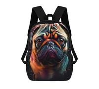 sinyumoney Kids Pug Dog Drawn Backpack for Boys And Girls, Kid Backpack Travel Bagpack School Bag for Teenagers 17inch