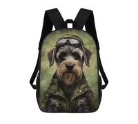 sinyumoney Kids Schnauzer Camo Jacket Backpack for Boys And Girls, Kid Backpack Travel Bagpack School Bag for Teenagers 17inch