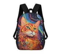 sinyumoney Kids School Backpack 3D Printed Abstract Cat Backpack Rucksack Sports Backpacks for Boys And Girls Fashion Knapsack 17inch