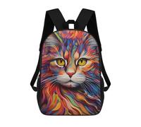 sinyumoney Kids School Backpack 3D Printed Abstract Cat Backpack Rucksack Sports Backpacks For Boys And Girls Fashion Knapsack 17inch