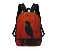 sinyumoney Kids School Backpack 3D Printed Abstract Raven Backpack Rucksack Sports Backpacks for Boys And Girls Fashion Knapsack 17inch