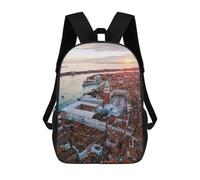 sinyumoney Kids School Backpack 3D Printed Aerial of Venice at Sunset Backpack Rucksack Sports Backpacks For Boys And Girls Fashion Knapsack 17inch