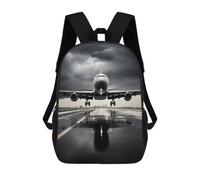 sinyumoney Kids School Backpack 3D Printed Airliner Take Off Rainy Backpack Rucksack Sports Backpacks For Boys And Girls Fashion Knapsack 17inch