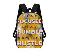 sinyumoney Kids School Backpack 3D Printed Always Hustle 17 Inch Backpack Rucksack Sports Backpacks for Boys And Girls Fashion Knapsack