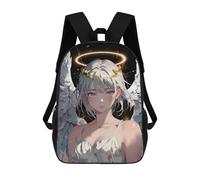 sinyumoney Kids School Backpack 3D Printed Angel with White Wings 17 Inch Backpack Rucksack Sports Backpacks for Boys And Girls Fashion Knapsack