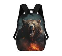 sinyumoney Kids School Backpack 3D Printed Angry Bear Backpack Rucksack Sports Backpacks for Boys And Girls Fashion Knapsack 17inch