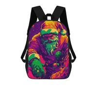 sinyumoney Kids School Backpack 3D Printed Angry Santa Claus Backpack Rucksack Sports Backpacks For Boys And Girls Fashion Knapsack 17inch