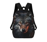 sinyumoney Kids School Backpack 3D Printed Angry Wolf Backpack Rucksack Sports Backpacks for Boys And Girls Fashion Knapsack 17inch