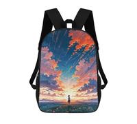 sinyumoney Kids School Backpack 3D Printed Anime Sunset Landscape Backpack Rucksack Sports Backpacks for Boys And Girls Fashion Knapsack 17inch