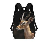 sinyumoney Kids School Backpack 3D Printed Antelope Backpack Rucksack Sports Backpacks for Boys And Girls Fashion Knapsack 17inch