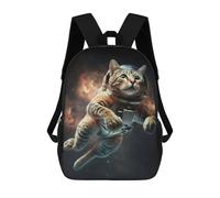 sinyumoney Kids School Backpack 3D Printed Astronaut Cat in Space Backpack Rucksack Sports Backpacks for Boys And Girls Fashion Knapsack 17inch