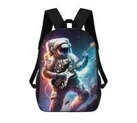 sinyumoney Kids School Backpack 3D Printed Astronaut Playing Guitar Backpack Rucksack Sports Backpacks For Boys And Girls Fashion Knapsack 17inch