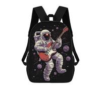 sinyumoney Kids School Backpack 3D Printed Astronaut Playing Guitar Backpack Rucksack Sports Backpacks For Boys And Girls Fashion Knapsack 17inch