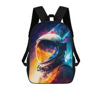 sinyumoney Kids School Backpack 3D Printed Astronaut Reflections 14 17 Inch Backpack Rucksack Sports Backpacks for Boys And Girls Fashion Knapsack