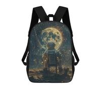 sinyumoney Kids School Backpack 3D Printed Astronaut Space Fishing Backpack Rucksack Sports Backpacks for Boys And Girls Fashion Knapsack 17inch