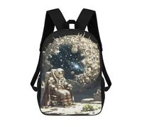 sinyumoney Kids School Backpack 3D Printed Astronaut Statue Backpack Rucksack Sports Backpacks For Boys And Girls Fashion Knapsack 17inch
