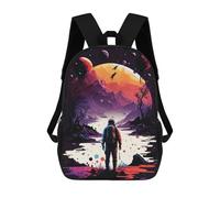 sinyumoney Kids School Backpack 3D Printed Astronaut's Cosmic Journey Backpack Rucksack Sports Backpacks For Boys And Girls Fashion Knapsack 17inch