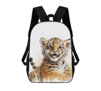 sinyumoney Kids School Backpack 3D Printed Baby Tiger Watercolor Backpack Rucksack Sports Backpacks for Boys And Girls Fashion Knapsack 17inch