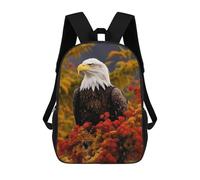 sinyumoney Kids School Backpack 3D Printed Bald Eagle 17 Inch Backpack Rucksack Sports Backpacks for Boys And Girls Fashion Knapsack