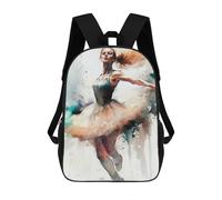 sinyumoney Kids School Backpack 3D Printed Ballet Dancer Watercolor Backpack Rucksack Sports Backpacks For Boys And Girls Fashion Knapsack 17inch