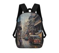 sinyumoney Kids School Backpack 3D Printed Bangkok Thailand in Oil Backpack Rucksack Sports Backpacks for Boys And Girls Fashion Knapsack 17inch