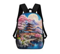sinyumoney Kids School Backpack 3D Printed Beautiful Village In Japan 17 Inch Backpack Rucksack Sports Backpacks for Boys And Girls Fashion Knapsack