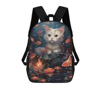 sinyumoney Kids School Backpack 3D Printed Becoming Koi Kitten Backpack Rucksack Sports Backpacks For Boys And Girls Fashion Knapsack 17inch