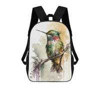 sinyumoney Kids School Backpack 3D Printed Bird Hummingbird Backpack Rucksack Sports Backpacks For Boys And Girls Fashion Knapsack 17inch