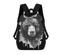 sinyumoney Kids School Backpack 3D Printed Black Bear Watercolor Backpack Rucksack Sports Backpacks For Boys And Girls Fashion Knapsack 17inch