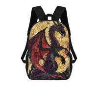 sinyumoney Kids School Backpack 3D Printed Black Dragon Backpack Rucksack Sports Backpacks For Boys And Girls Fashion Knapsack 17inch