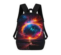 sinyumoney Kids School Backpack 3D Printed Black Hole on The Beach Backpack Rucksack Sports Backpacks For Boys And Girls Fashion Knapsack 17inch