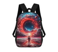 sinyumoney Kids School Backpack 3D Printed Black Hole Space Astronaut Backpack Rucksack Sports Backpacks For Boys And Girls Fashion Knapsack 17inch