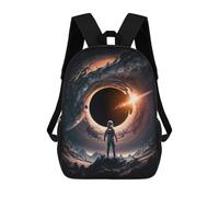 sinyumoney Kids School Backpack 3D Printed Black Hole V7 Backpack Rucksack Sports Backpacks for Boys And Girls Fashion Knapsack 17inch