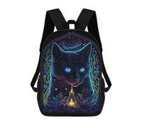 sinyumoney Kids School Backpack 3D Printed Black Light Cat 23 Backpack Rucksack Sports Backpacks For Boys And Girls Fashion Knapsack 17inch