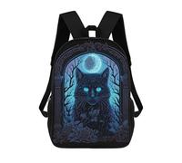 sinyumoney Kids School Backpack 3D Printed Black Light Cat 3 Backpack Rucksack Sports Backpacks For Boys And Girls Fashion Knapsack 17inch