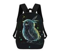sinyumoney Kids School Backpack 3D Printed Blue Bird in The Night 17 Inch Backpack Rucksack Sports Backpacks for Boys And Girls Fashion Knapsack