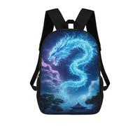 sinyumoney Kids School Backpack 3D Printed Blue Dragon in The Sky 17 Inch Backpack Rucksack Sports Backpacks for Boys And Girls Fashion Knapsack