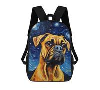 sinyumoney Kids School Backpack 3D Printed Boxer Dog Starry Night Backpack Rucksack Sports Backpacks For Boys And Girls Fashion Knapsack 17inch