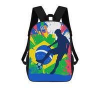 sinyumoney Kids School Backpack 3D Printed Brazilian Soccer Silhouette Backpack Rucksack Sports Backpacks For Boys And Girls Fashion Knapsack 17inch