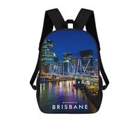 sinyumoney Kids School Backpack 3D Printed Brisbane Australia Backpack Rucksack Sports Backpacks for Boys And Girls Fashion Knapsack 17inch