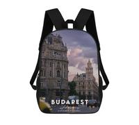 sinyumoney Kids School Backpack 3D Printed Budapest 3 Backpack Rucksack Sports Backpacks for Boys And Girls Fashion Knapsack 17inch