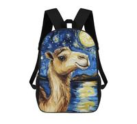 sinyumoney Kids School Backpack 3D Printed Camel Under Starry Night Backpack Rucksack Sports Backpacks for Boys And Girls Fashion Knapsack 17inch