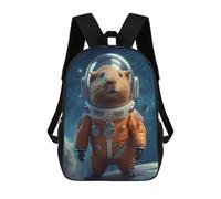 sinyumoney Kids School Backpack 3D Printed Capybara Astronaut Backpack Rucksack Sports Backpacks For Boys And Girls Fashion Knapsack 17inch