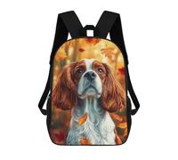 sinyumoney Kids School Backpack 3D Printed Cavalier King Charles Spaniel in Autumn Backpack Rucksack Sports Backpacks For Boys And Girls Fashion Knapsack 17inch