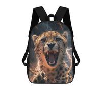 sinyumoney Kids School Backpack 3D Printed Cheetah Lightning Backpack Rucksack Sports Backpacks For Boys And Girls Fashion Knapsack 17inch
