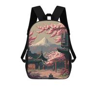 sinyumoney Kids School Backpack 3D Printed Cherry Blossom Japan Backpack Rucksack Sports Backpacks for Boys And Girls Fashion Knapsack 17inch