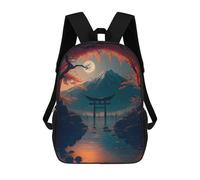 sinyumoney Kids School Backpack 3D Printed Cherry Blossom Torii Gate Backpack Rucksack Sports Backpacks for Boys And Girls Fashion Knapsack 17inch