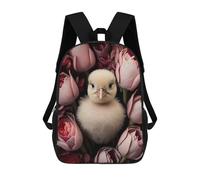 sinyumoney Kids School Backpack 3D Printed Chick In Roses Backpack Rucksack Sports Backpacks for Boys And Girls Fashion Knapsack 17inch