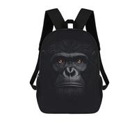 sinyumoney Kids School Backpack 3D Printed Chimpanzee Portrait with Intense Gaze 17 Inch Backpack Rucksack Sports Backpacks for Boys And Girls Fashion Knapsack