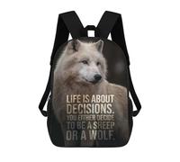 sinyumoney Kids School Backpack 3D Printed Choose To Be Wolf Vs Sheep 17 Inch Backpack Rucksack Sports Backpacks for Boys And Girls Fashion Knapsack